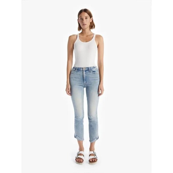 MOTHER Women’s The High Waisted Rascal Ankle Slit Flip Jeans size 30 NWT - Picture 1 of 9